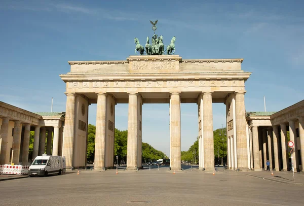 Brandenburger Tor Brandenburg Kapısı Manzarası Berlin Almanya Nın Ünlü Simgesi — Stok fotoğraf