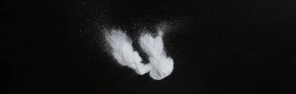 Top View White Powder Black Background — Stock Photo, Image