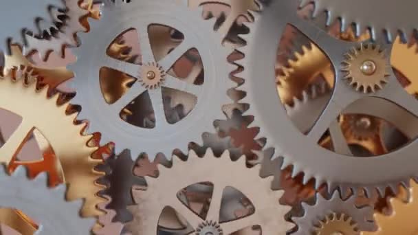 Teçhizat Mekanizmasının Görüntüsü Saate Benzer Bir Dişli Mekanizmasının Yüksek Kaliteli — Stok video