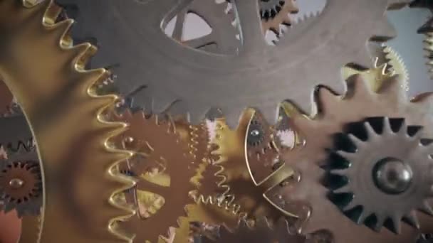 Απρόσκοπτη Άπειρη Μεγέθυνση Στο Μηχανισμό Gears Ενός Clockworkflying Μέσα Από — Αρχείο Βίντεο