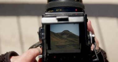 Eski bir film kamerası. Yüksek kalite 4k görüntü