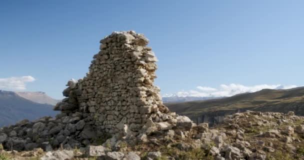 Ruïnes Van Een Oude Nederzetting Bergen Hoge Kwaliteit Beeldmateriaal — Stockvideo