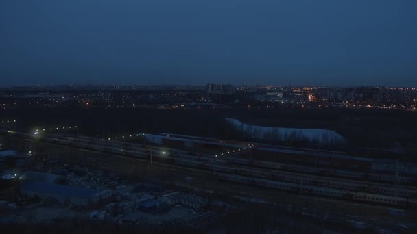Rosja 2023 Dworzec Towarowy Przedmieściach Dużego Miasta Jeszcze Filmu Widok — Wideo stockowe