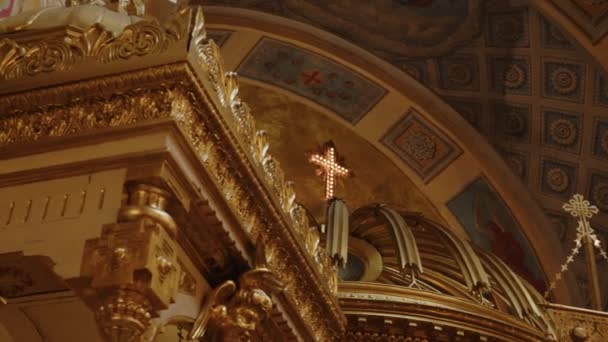Rus Ortodoks Kilisesinin Tavan Kasasında Bir Fresk Freskte Ncil Geçen — Stok video