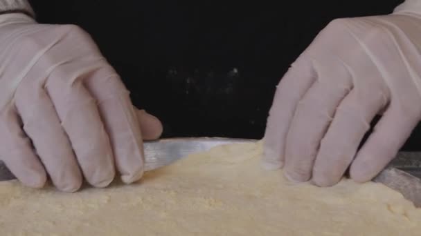 Dig Förtrollande Kulinarisk Odyssey Crafting Perfect Homemade Pizza Expert Hands — Stockvideo