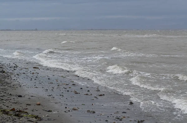 Ωκεανός Μεγάλα Κύματα Κατά Διάρκεια Θυελλώδη Καιρό Στο Καναδάς Θαλασσινό — Φωτογραφία Αρχείου