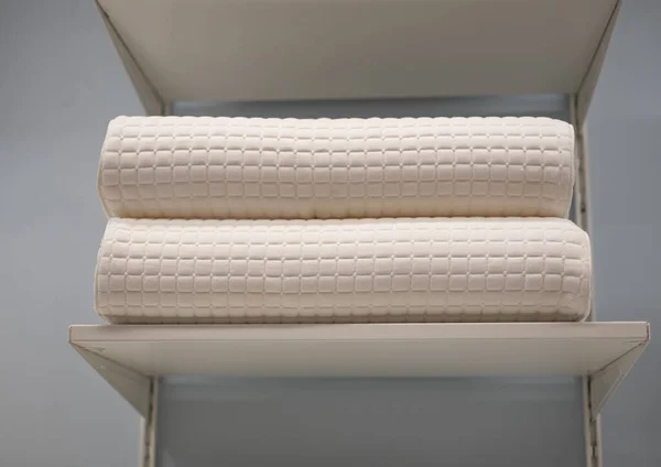 Two Ergonomic Pillows Shelf Orthopedic Pillow Memory Effect Medical Treatment Stock Image