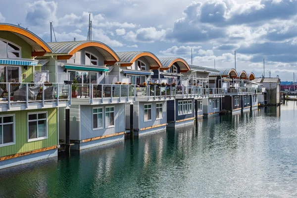 Houseboats Floating Homes North Vancouver Canada Street Photo Nobody Travel — Stock Photo, Image