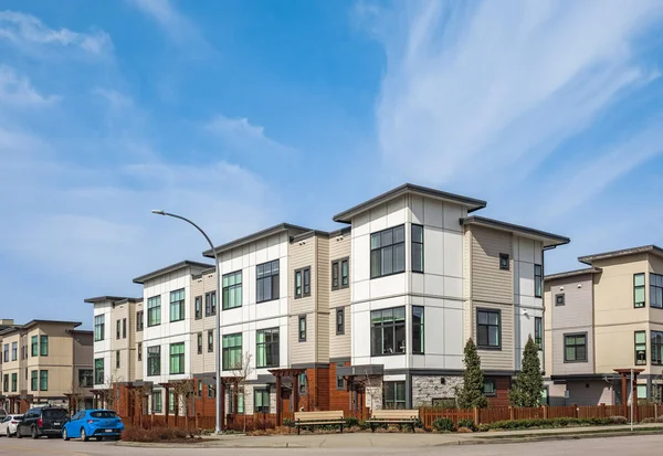 Nové Obytné Domy Moderní Byty Vancouveru Kanadě Moderní Komplex Bytových — Stock fotografie