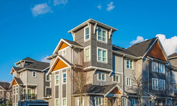 Nuove Case Città Residenziali Moderni Condomini Nel Surrey Canada Complesso — Foto Stock