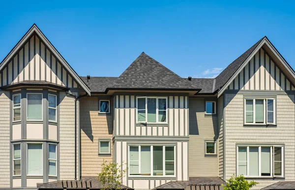Facciata Nuove Case Schiera Residenziali Moderni Condomini Vancouver Canada Complesso — Foto Stock