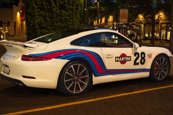 Tiro Rua Carro Esporte Moderno Martini Corrida Porsche 911 Vancouver — Fotografia de Stock