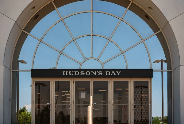 stock image Hudson's Bay store front at Willowbrook Mall in Surrey BC, Canada. A Hudson's Bay store entrance and exterior. The Hudson's Bay Company is a Canadian retail business group. Editorial-June 26,2023