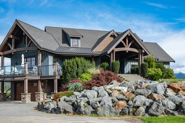 Grande Maison Luxe Sur Mesure Dans Banlieue Vancouver Canada Grande Images De Stock Libres De Droits