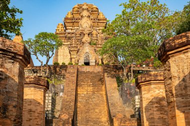 Ponagar or Thap Ba Po Nagar is a Cham temple tower near Nha Trang city in Vietnam. Old Brick cham towers in Nha Trang, landmark Vietnam. Asia Travel concept. Cham Towers Ponagar Nha Trang clipart