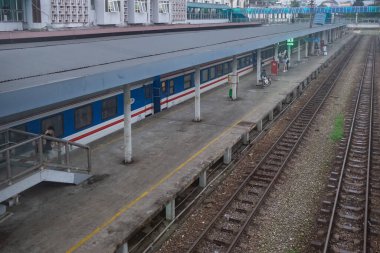 Hanoi, Vietnam. Hanoi Merkez Tren İstasyonu. Ga Hanoi tren istasyonu binası. Seyahat fotoğrafı, ceset yok. 6 Haziran 2024