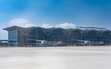 Cam Ranh Uluslararası Havaalanı Terminali Nha Trang Vietnam. Seyahat fotoğrafı, hiç kimse, metin-27 Mart 2024 için kopyalama alanı