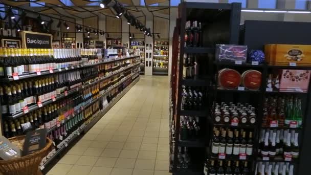 Kyiv Ukraine January 2022 Alcohol Department Supermarket Supermarket Hypermarket Superstore — Stock Video