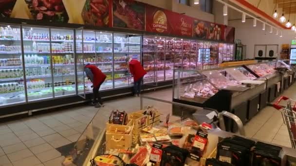 Kyiv Ukraine Januari 2022 Salesroom Een Supermarkt Voor Opening Supermarkt — Stockvideo