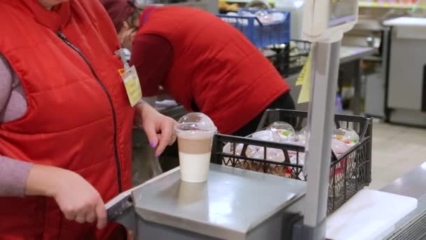 Киів Україна Червня 2022 Створення Продуктів Харчування Супермаркеті Перед Відкриттям — стокове відео