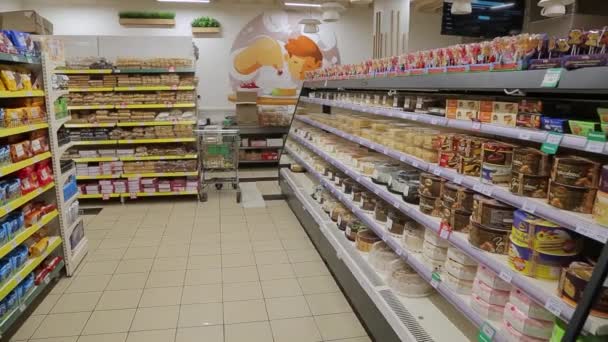 Quiiv Ucrânia Janeiro 2022 Sala Vendas Supermercado Antes Abertura Supermercado — Vídeo de Stock