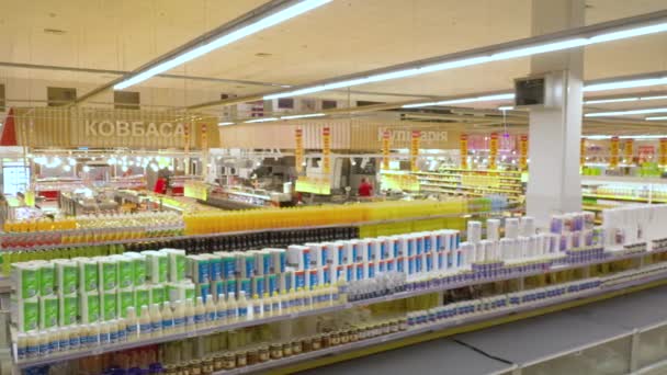Kyiv Ukraine Січня 2022 Зал Продажу Супермаркеті Перед Відкриттям Супермаркет — стокове відео