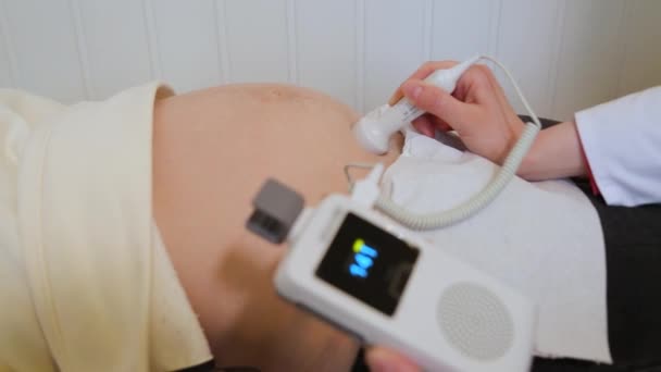 Ultrasound Examination Fetus Pregnant Woman Apparatus Ultrasound Examination Planned Parenthood — Wideo stockowe