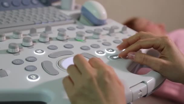Ultrasound Examination Fetus Pregnant Woman Ultrasonic Scanner Apparatus Ultrasound Examination — Stock video