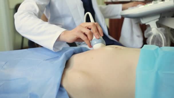 Prenatal Ultrasound Examination Ultrasound Examination Fetus Pregnant Woman Ultrasonic Scanner — Wideo stockowe