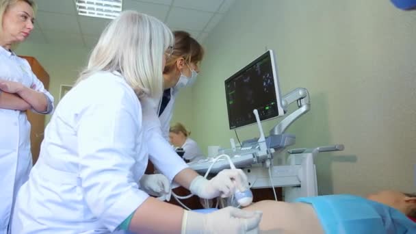 Kyiv Ukraine February 2022 Amniocentesis Tes Cairan Ketuban Ultrasound Memeriksa — Stok Video