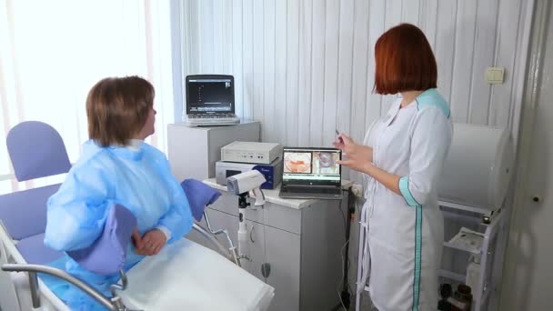 Kyiv Ukraine February 2022 Gynecological Chair Woman Gynecologist Check Manipulations — Vídeo de Stock