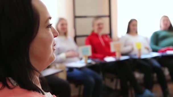 Kiew Ukraine Februar 2022 Geburtskurse Für Schwangere Schwangere Frauen Unterricht — Stockvideo