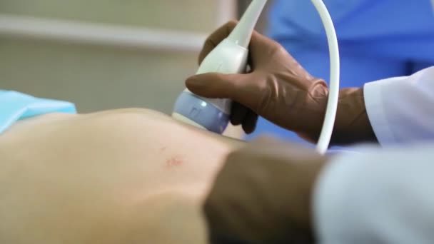 Ultrasound Examination Fetus Pregnant Woman Ultrasonic Scanner Apparatus Ultrasound Examination — 图库视频影像