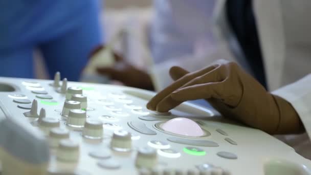 Ultrasound Examination Fetus Pregnant Woman Ultrasonic Scanner Apparatus Ultrasound Examination — Stok video