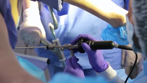 Cadeira Ginecológica Histeroscopia Escritório Uma Mulher Ginecologista Para Check Manipulações — Vídeo de Stock