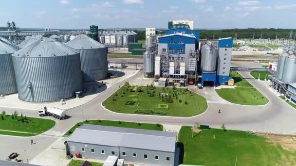 Fabricación Agrícola Moderna Campo Elevadores Granos Para Almacenar Cereales Una — Vídeos de Stock