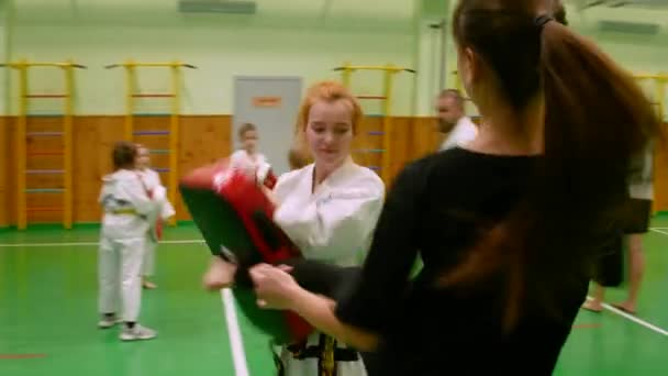 Quiiv Ucrânia Novembro 2023 Kids Taekwondo Crianças Preparando Para Uma — Vídeo de Stock