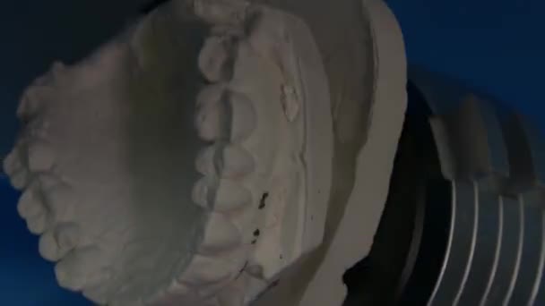 Escaneo Moldes Escáner Para Fabricación Dentaduras Postizas Fabricación Prótesis Dentales — Vídeos de Stock