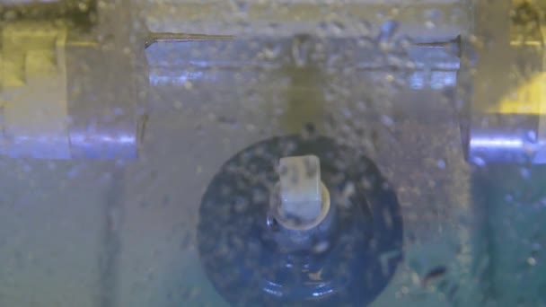 Виготовлення Зубних Коронок Зубних Протезів Кераміки Фрезерний Верстат Вирізає Керамічну — стокове відео