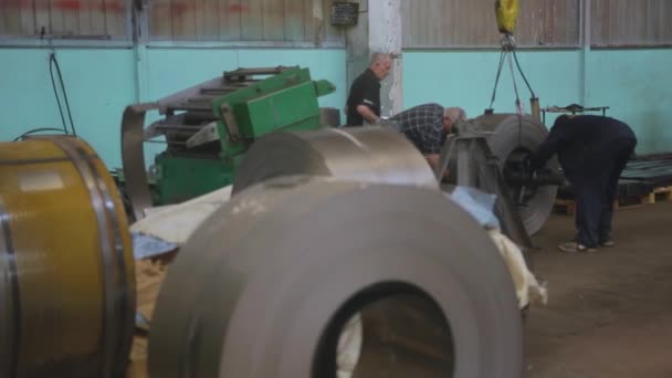 Vinnytsia Ukraine February 2024 Rolls Sheet Steel Press Forming Products — Stock Video