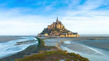 Mont Saint Michel katedral güzel ada, Normandiya, Kuzey Fransa, Europe