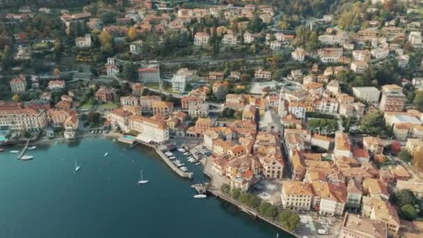 Amazing Landscape Aerial View Drone Menaggio City Como Lake Italy — Stock Video