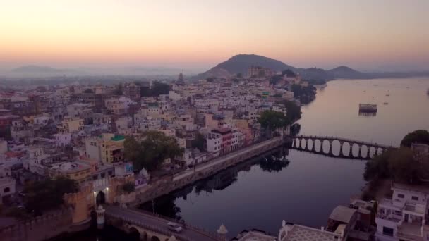 Luftaufnahme Drohne Von Bahubali Hügel Und Berge Rajasthan Udaipur Indien — Stockvideo