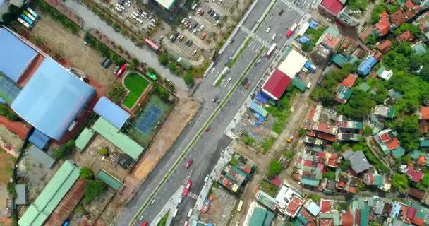 Aerial Top View Road Long Bay Halong City Wietnam — Wideo stockowe