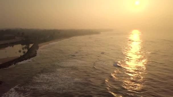 Hava Üstü Insansız Hava Aracı Stilt Güneş Doğarken Sri Lanka — Stok video