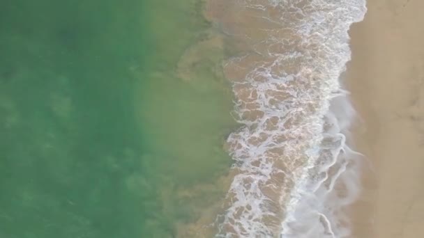 Вид Воздуха Беспилотник Кадры Коггала Бич Волны Океан Шри Ланка — стоковое видео