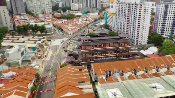 Drone Vista Aerea Filmato Chinatown Skyline Mattino Che Mostra Mix — Video Stock