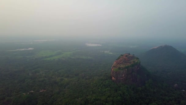 Zdjęcia Drona Lotu Ptaka Sigiriya Rock Sri Lanka Rana — Wideo stockowe