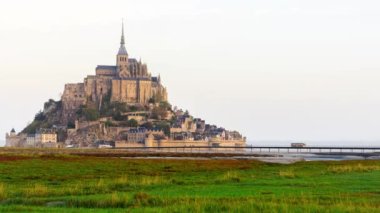 4K Mont Saint Michel Adası zaman aşımı, Normandiya, Fransa