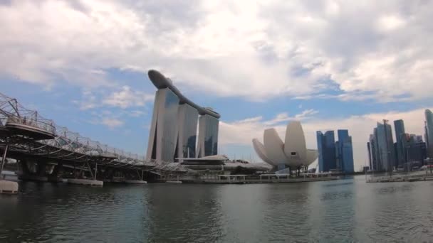 Lapso Tempo Cidade Singapura Magnífico Hotel Marina Bay Sands Partir — Vídeo de Stock